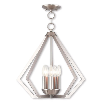 Nickel Five Light Metal Dimmable Chandelier With Shades HomeRoots