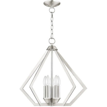 Nickel Five Light Metal Dimmable Chandelier With Shades HomeRoots