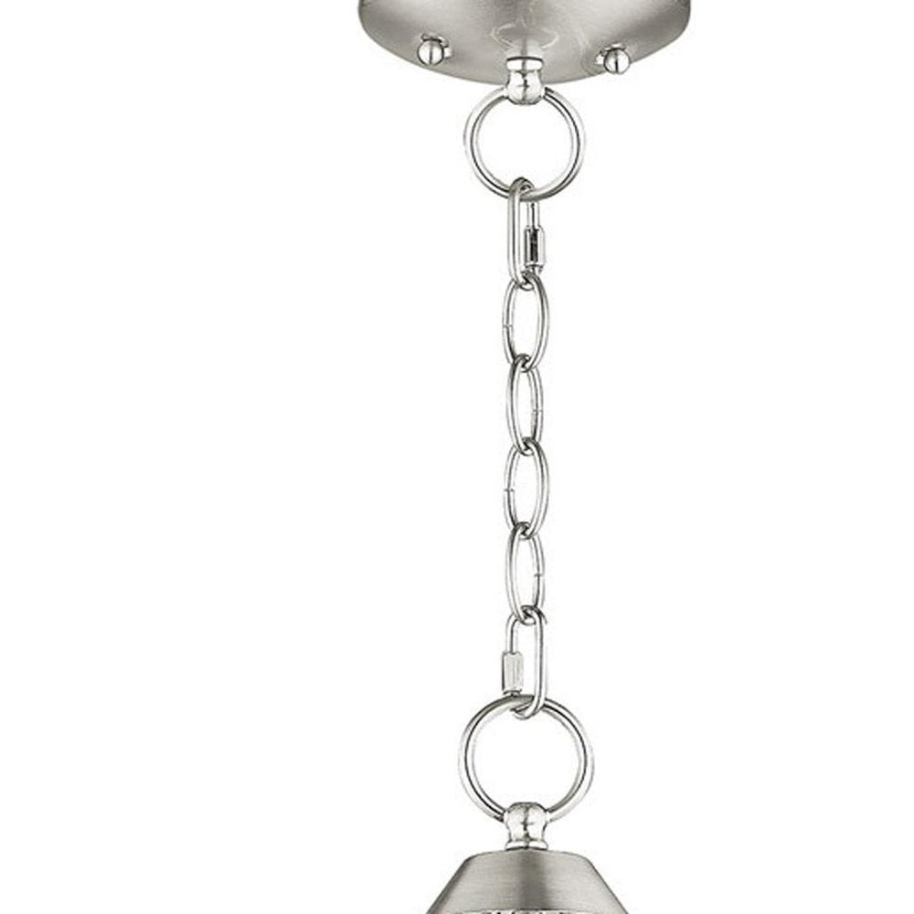 Nickel Five Light Metal Dimmable Chandelier With Shades HomeRoots