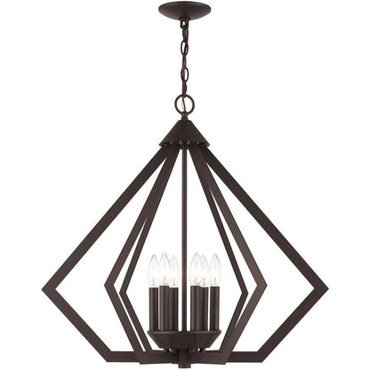 Bronze Six Light Metal Dimmable Chandelier With Shades HomeRoots