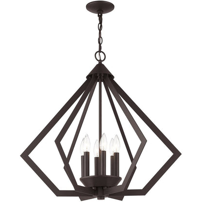 Bronze Six Light Metal Dimmable Chandelier With Shades HomeRoots