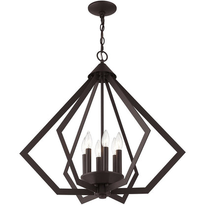 Bronze Six Light Metal Dimmable Chandelier With Shades HomeRoots