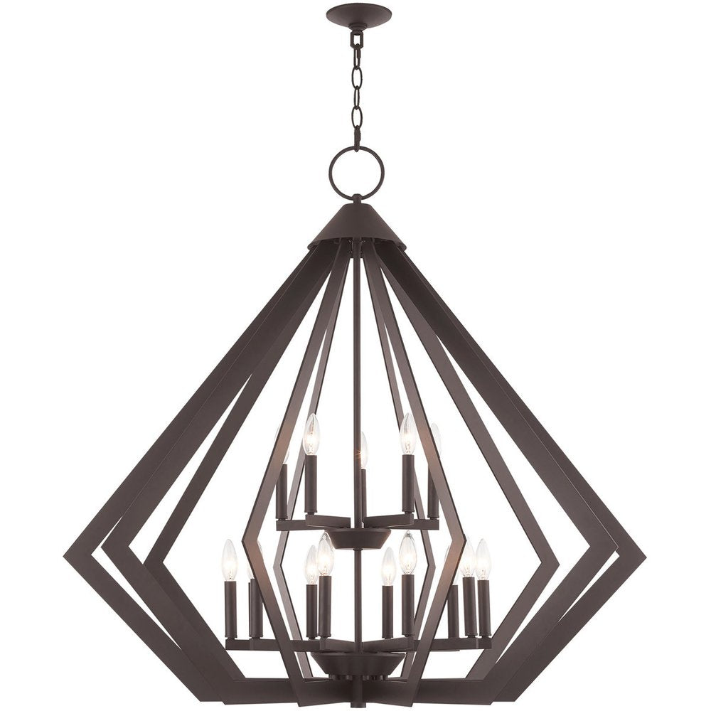 Bronze Multi Light Metal Dimmable Chandelier With Shades HomeRoots