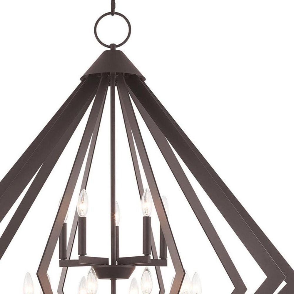 Bronze Multi Light Metal Dimmable Chandelier With Shades HomeRoots