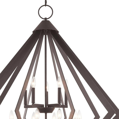 Bronze Multi Light Metal Dimmable Chandelier With Shades HomeRoots