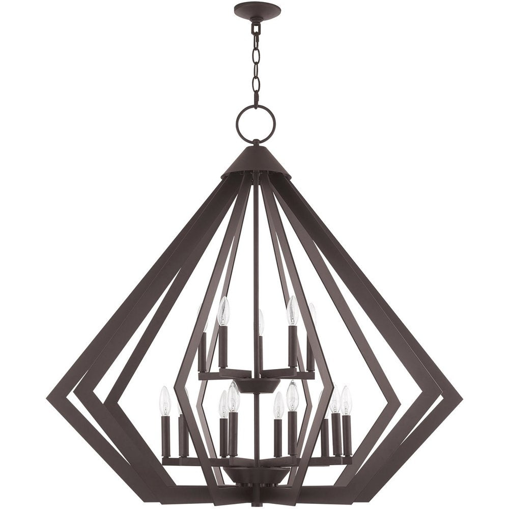 Bronze Multi Light Metal Dimmable Chandelier With Shades HomeRoots