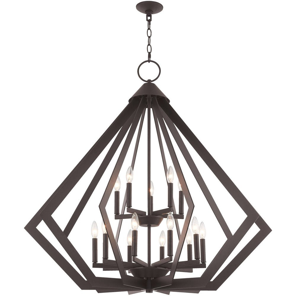 Bronze Multi Light Metal Dimmable Chandelier With Shades HomeRoots