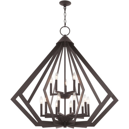 Bronze Multi Light Metal Dimmable Chandelier With Shades HomeRoots