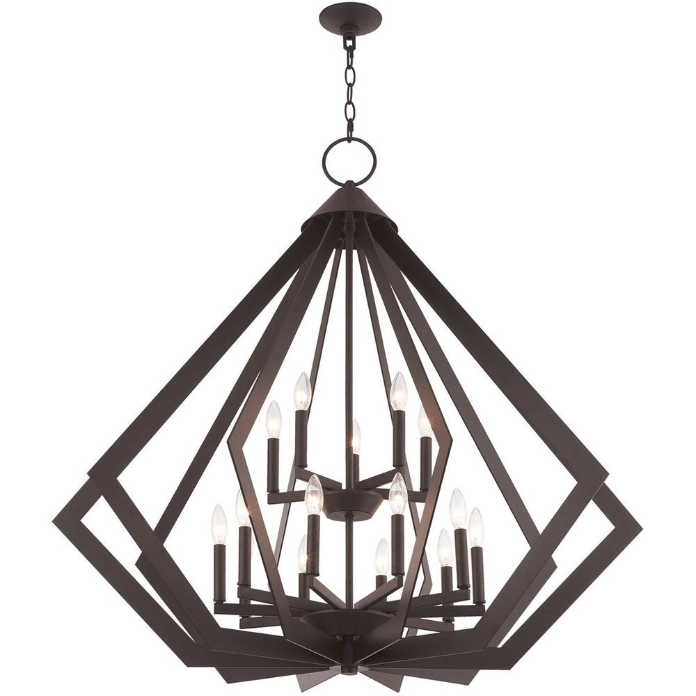 Bronze Multi Light Metal Dimmable Chandelier With Shades HomeRoots