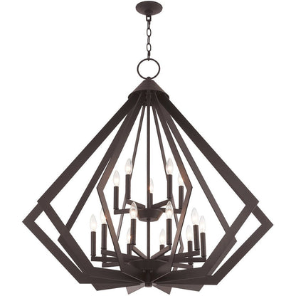 Bronze Multi Light Metal Dimmable Chandelier With Shades HomeRoots