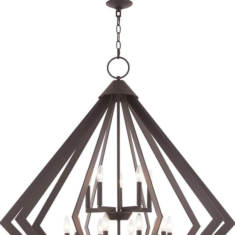 Bronze Multi Light Metal Dimmable Chandelier With Shades HomeRoots