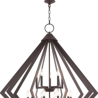 Bronze Multi Light Metal Dimmable Chandelier With Shades HomeRoots