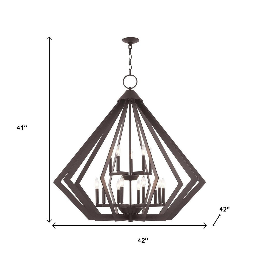 Bronze Multi Light Metal Dimmable Chandelier With Shades HomeRoots