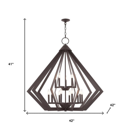 Bronze Multi Light Metal Dimmable Chandelier With Shades HomeRoots