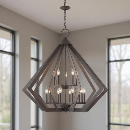 Bronze Multi Light Metal Dimmable Chandelier With Shades HomeRoots