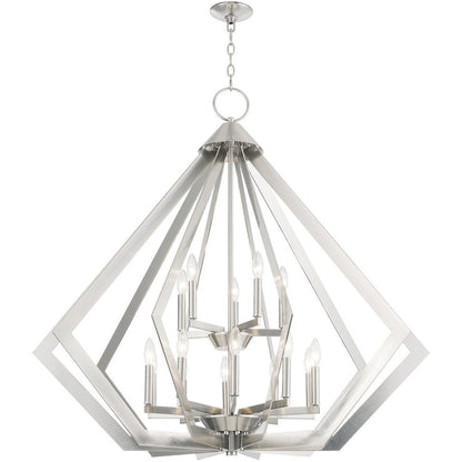 Nickel Multi Light Metal Dimmable Chandelier With Shades HomeRoots
