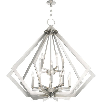 Nickel Multi Light Metal Dimmable Chandelier With Shades HomeRoots