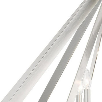 Nickel Multi Light Metal Dimmable Chandelier With Shades HomeRoots