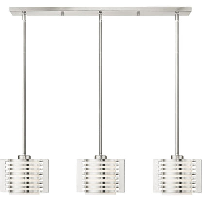 Nickel Three Light Metal Dimmable Chandelier With Shades HomeRoots