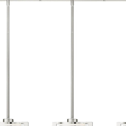 Nickel Three Light Metal Dimmable Chandelier With Shades HomeRoots