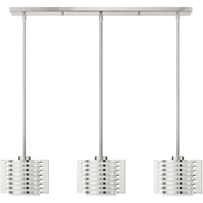 Nickel Three Light Metal Dimmable Chandelier With Shades HomeRoots