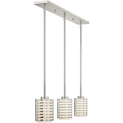 Nickel Three Light Metal Dimmable Chandelier With Shades HomeRoots