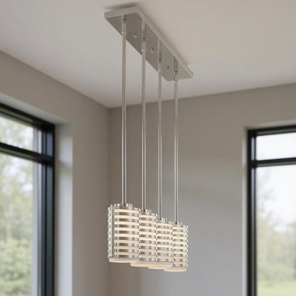 Nickel Three Light Metal Dimmable Chandelier With Shades HomeRoots