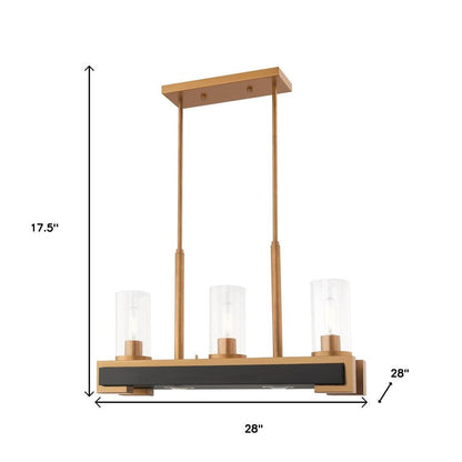 Gold Two Light Metal Dimmable Chandelier With Shades HomeRoots