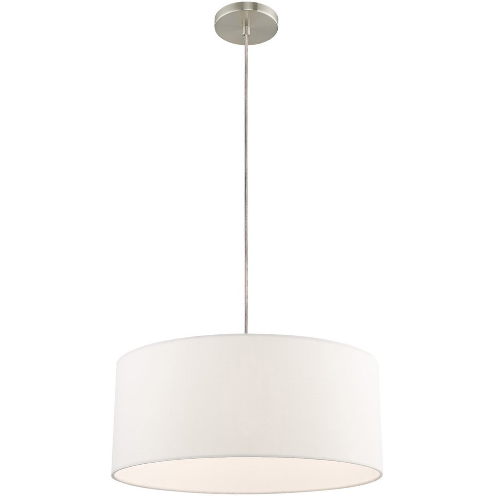 Nickel Metal Dimmable Chandelier With Shades HomeRoots