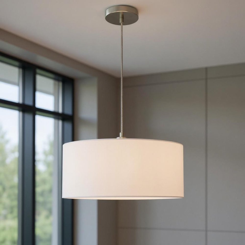 Nickel Metal Dimmable Chandelier With Shades HomeRoots