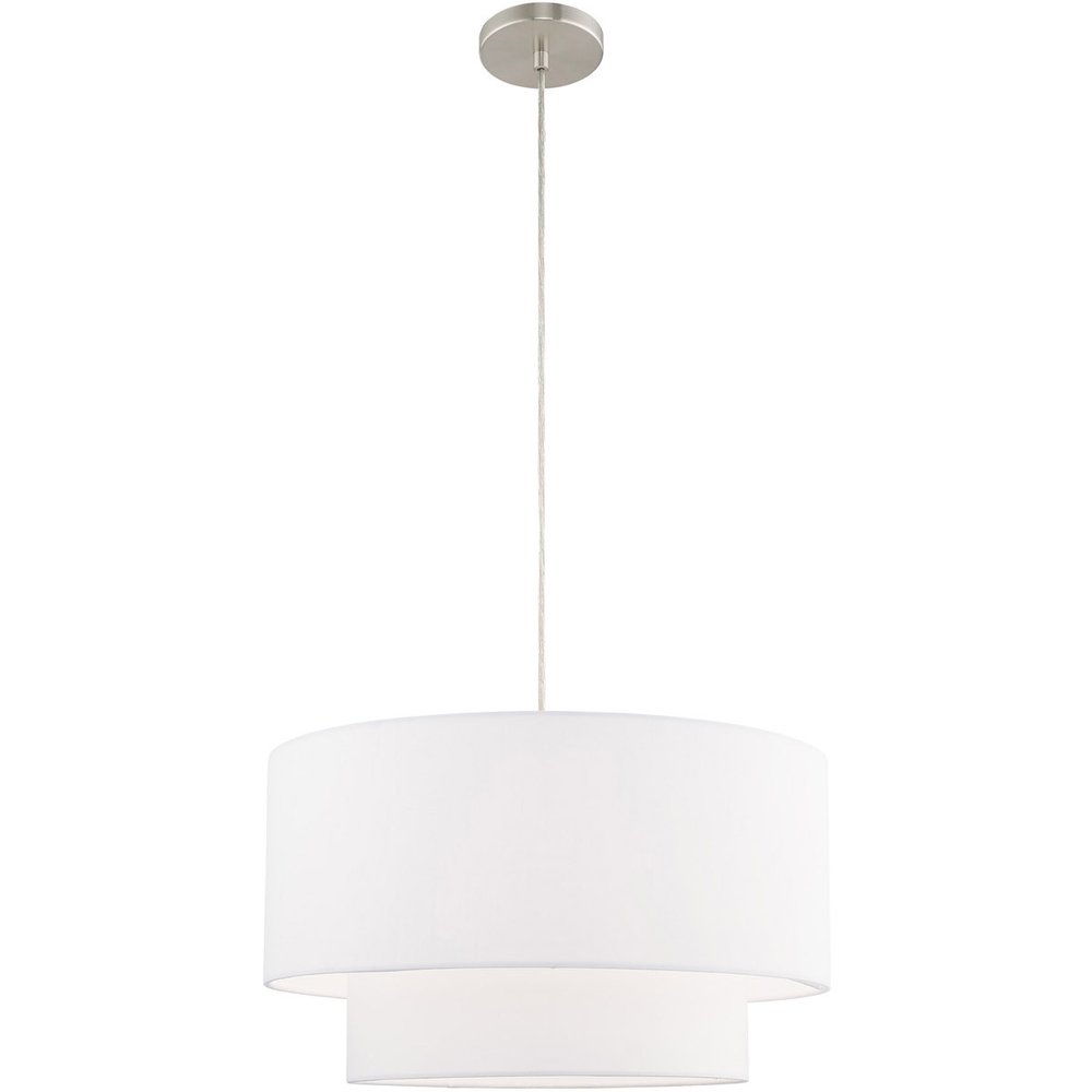 Nickel Metal Dimmable Chandelier With Shades HomeRoots