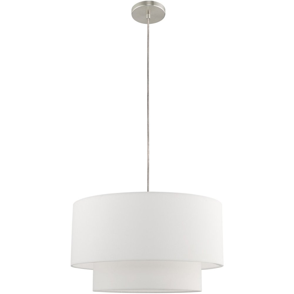 Nickel Metal Dimmable Chandelier With Shades HomeRoots