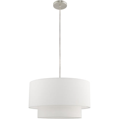 Nickel Metal Dimmable Chandelier With Shades HomeRoots