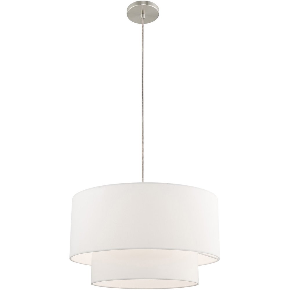 Nickel Metal Dimmable Chandelier With Shades HomeRoots