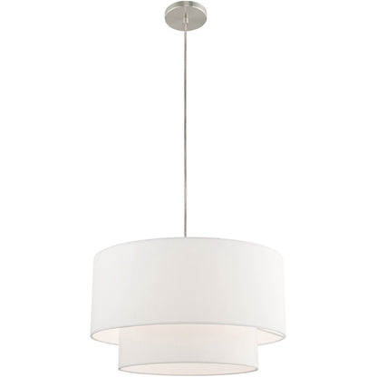 Nickel Metal Dimmable Chandelier With Shades HomeRoots