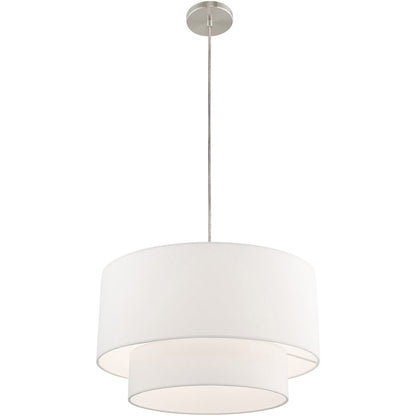 Nickel Metal Dimmable Chandelier With Shades HomeRoots
