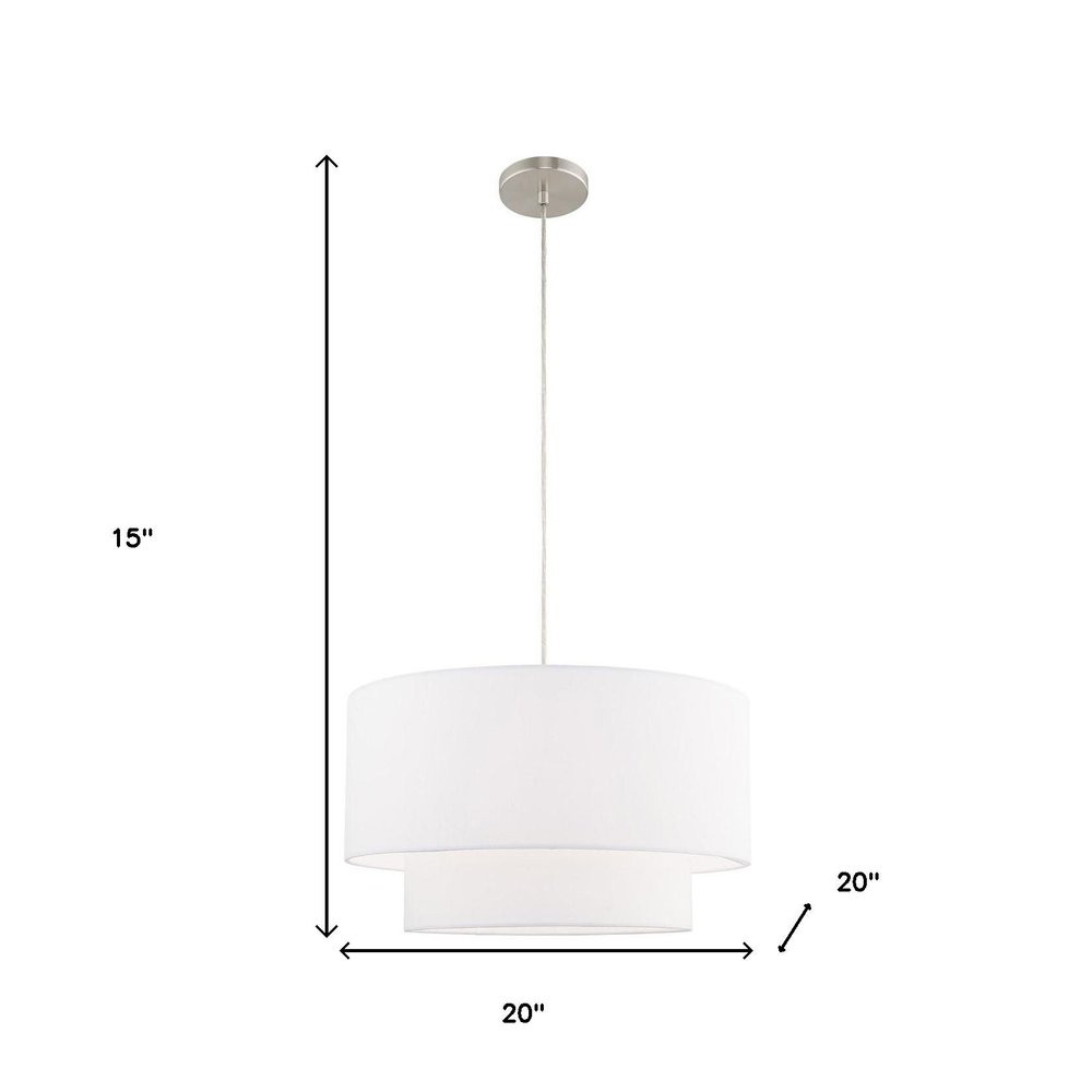 Nickel Metal Dimmable Chandelier With Shades HomeRoots