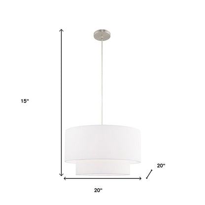Nickel Metal Dimmable Chandelier With Shades HomeRoots