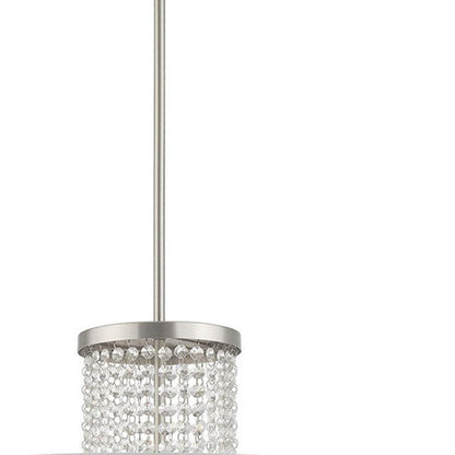 Nickel Four Light Metal Dimmable Chandelier With Shades HomeRoots