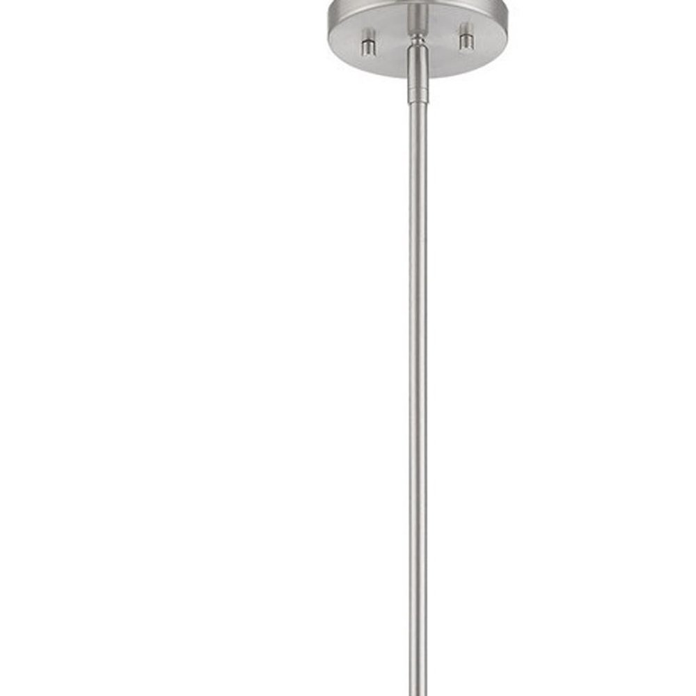 Nickel Four Light Metal Dimmable Chandelier With Shades HomeRoots