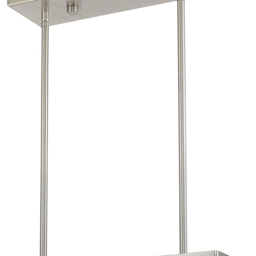 Nickel Three Light Metal Dimmable Chandelier With Shades HomeRoots