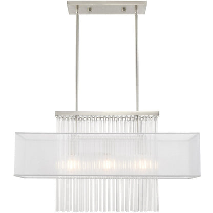 Nickel Three Light Metal Dimmable Chandelier With Shades HomeRoots
