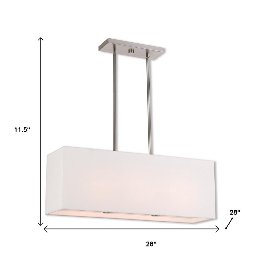 Nickel Three Light Metal Dimmable Chandelier With Shades HomeRoots