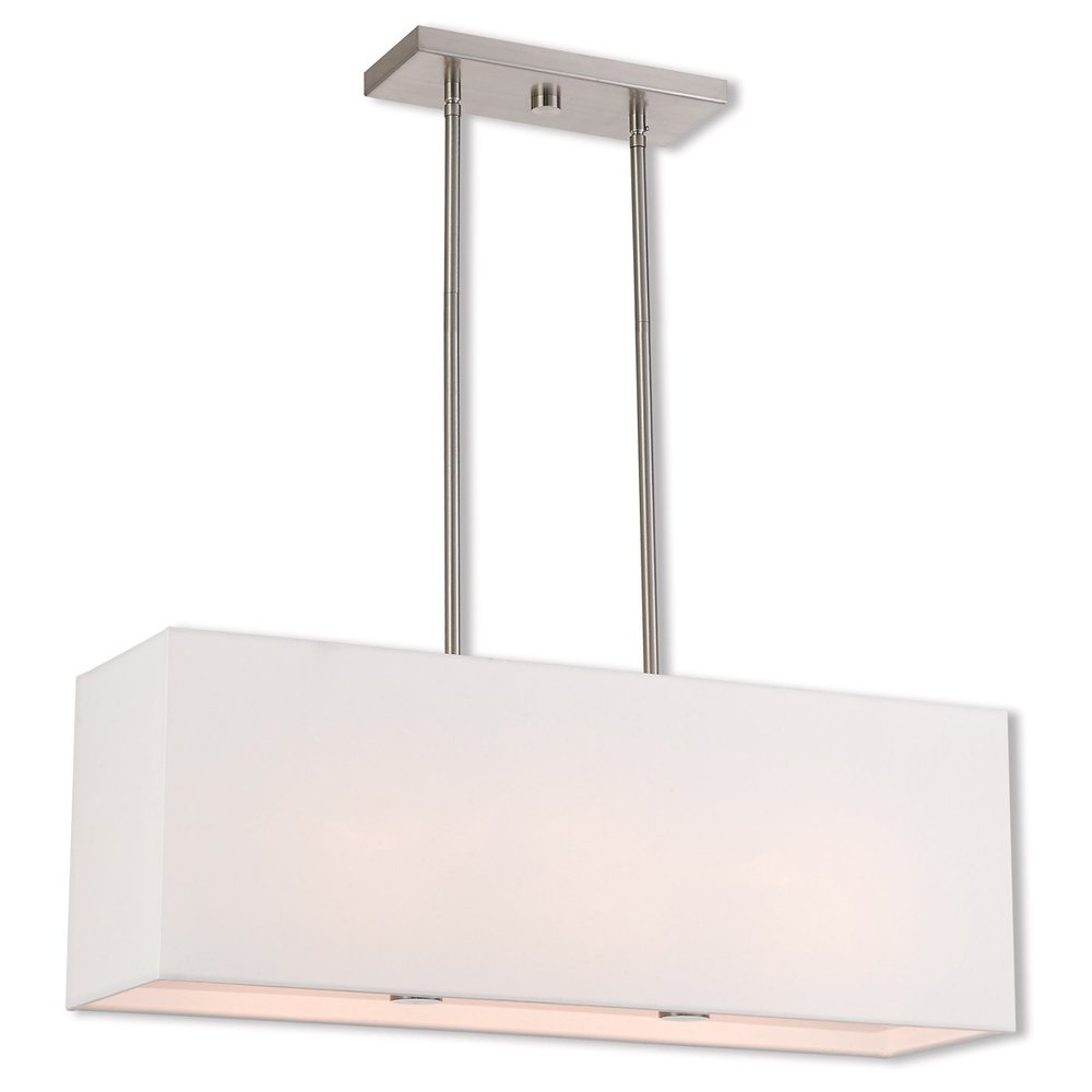 Nickel Three Light Metal Dimmable Chandelier With Shades HomeRoots