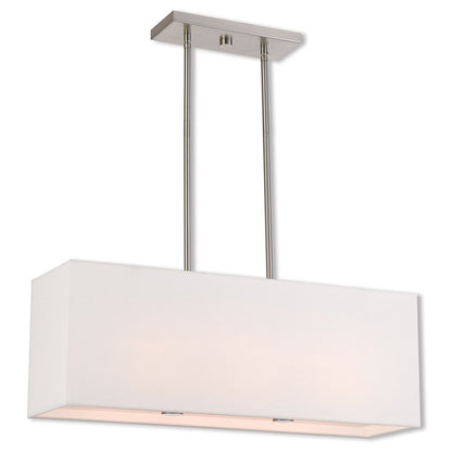 Nickel Three Light Metal Dimmable Chandelier With Shades HomeRoots