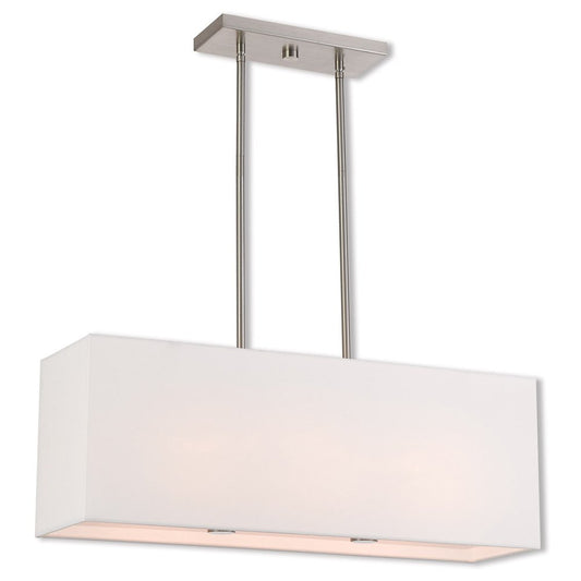 Nickel Three Light Metal Dimmable Chandelier With Shades HomeRoots