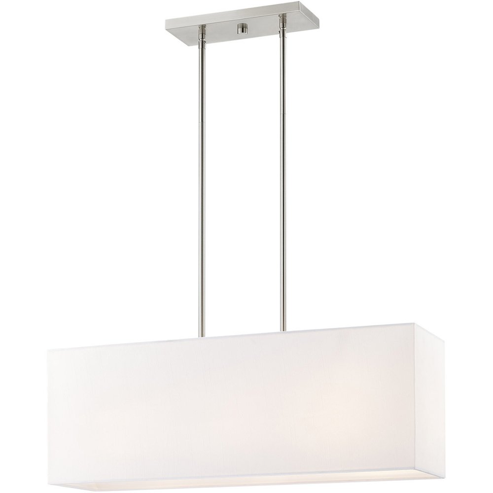 Nickel Three Light Metal Dimmable Chandelier With Shades HomeRoots