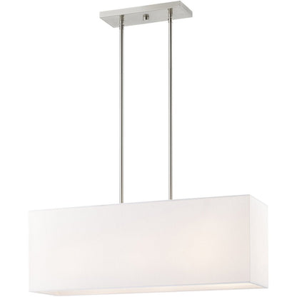 Nickel Three Light Metal Dimmable Chandelier With Shades HomeRoots
