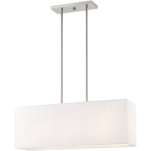 Nickel Three Light Metal Dimmable Chandelier With Shades HomeRoots