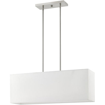 Nickel Three Light Metal Dimmable Chandelier With Shades HomeRoots